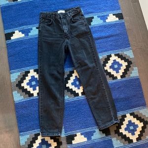 MANGO high-waisted black mom jeans
